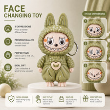 Cute Face Changing Monster Bunny Keychain Toy Colorful Bag Pendant Charm Gift picture