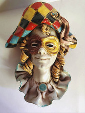 PERSEO Harlequin Art Pottery Face Wall Decor picture