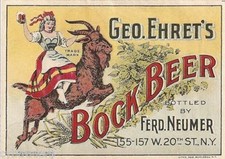 Geo. Ehret's Bock Beer Label Refrigerator / Tool Box Magnet picture