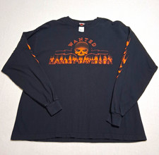VTG Harley-Davidson Wanted Mike's Famous LS Graphic T-Shirt XL Skull Flame Hits  picture
