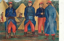 Otto Gutfreund WWI Czechoslovak Legion Soldiers Bayonne Camp 1914 Postcard picture