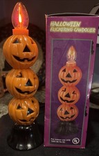 Vintage1990’s Stacked Pumpkin Electric Flickering Candlestick Halloween NIB picture