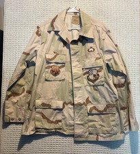 American Apparel USAF Desert Camo Large Long Coat 8415 01 371 5314 363rd Wing picture