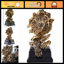 Majestic Sandstone Lion Statue - King of Beasts Collectible Figurine, Golden Fin picture