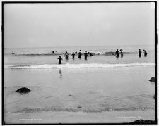 Photo:Surf Bathing at Seashore 1900s Vintage Photograph picture