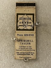 60s 70s? Conshohocken Pa Pennsylvania Springmill Tavern Vintage Matchbook Clams picture
