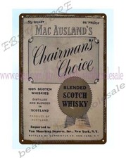Mac Ausland's Chairman's Choice Blended Scotch Whisky metal tin sign liquors bar picture