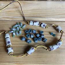 Antique Venetian Millefiori African Trade Beads Vintage Mosaic Beads / Bear Paw picture