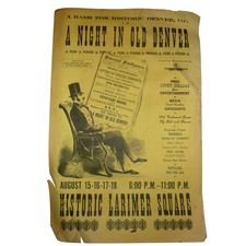 Vintage A Night  Old Denver Poster Historic Larimer Square Broadside 1970s 15x23 picture