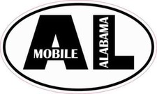 5in x 3in Oval AL Mobile Alabama Sticker Car Truck Vehicle Bumper Decal picture