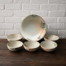 Antique Bavarian Porcelain Blackberry Berry Bowl Set 1919 Hand Painted Germany 7 picture