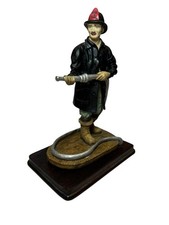VTG 1989 Albert Price Neighborhood Heroes Fireman Figurine with Hose Resin Wood picture