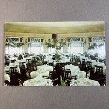 Hotel Hershey PA Dining Room Restaurant TOURIST POSTCARD unp c1953 American Flag picture