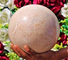 Huge 205MM Natural Peach Moonstone Chakra Stone Metaphysical Healing Sphere picture