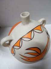 GIANT VINTAGE LAGUNA PUEBLO INDIAN POTTERY QUAIL BIRD PICTORIAL CANTEEN POT picture