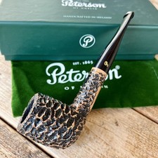 Peterson Aran Rusticated Billiard (X105) Fishtail Tobacco Pipe - New picture