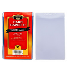 Card Saver 4 - 50ct Semi-Rigid Card Holders 4 1/2 x 7 1/8 Size with 1/2