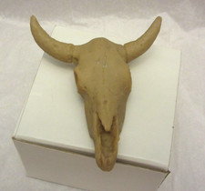 VTG Steer/Bull Cow Skull Sculpture Ceramic Mexico Face Figure picture