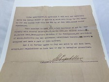 6th US CAVALRY NATIVE  SCOUT PHILIPPINES-ENLISTMENT SGN MEDINS RED INK 1801 picture