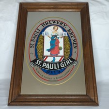 Genuine 1970's St. Pauli Girl Mirror Sign 21.5