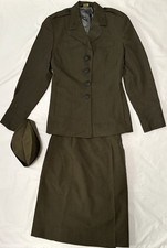 Vintage 1994 Wool Jacket Skirt Hat Blazer USMC Marines Uniform Size 10P USA Made picture