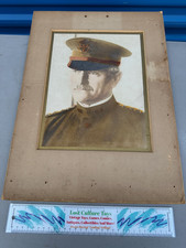 Vintage WWII General John J Pershing Colorized Lithograph Portrait picture
