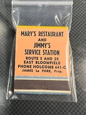 VINTAGE MATCHBOOK - MARY'S RESTAURANT & JIMMY'S - EAST BLOOMFIELD - UNSTRUCK picture