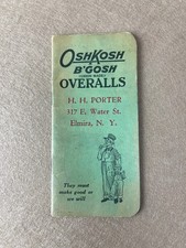 Vintage Oshkosh B'Gosh Union Made Overalls Chicago IL Notebook Advertising picture
