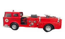 Vintage Buddy L Texaco Fire Chief Pressed Steel Pumper Fire Truck Red Toy 26