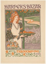 1894 Harpers Bazar Thanksgiving Cover Vintage Poster Print picture