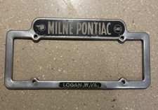 VTG Milne Pontiac Buick Dealer License Plate Frame Logan West Virginia picture