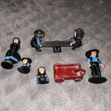 VTG Wagon Cast Iron Amish Boy And Girl Figures On Seesaw Teeter Totter Metal picture