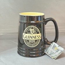 Guinness Extra Stout Ceramic 24oz Black Tankard Mug Dublin St. James Gate picture