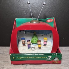 Kurt Adler Peanuts Charlie Brown Lighted Musical Television Christmas Decor Box picture
