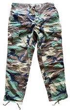 Vintage USGI Army BDU Combat Trousers M-81 Woodland Camo LARGE REGULAR 1995 Date picture