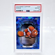 2024 Topps Chrome Disney Sapphire Marlin #106 PSA 10 Finding Nemo Blue picture