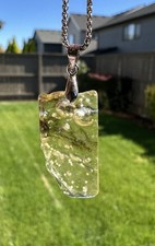 Authentic 6g Raw Libyan Desert Glass Pendant with White Cristobalite Inclusion picture