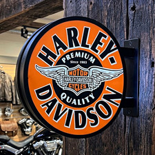 Harley-Davidson Double-Sided LED Light-Up Sign – Garage / Bar picture