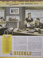 1942 Diebold Safe & Lock Cardineer Fortune WW2 Print Ad Q4 Secretaries Office picture