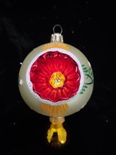 Radko Fantasia LE PETITE FLEUR Drop Ball & Pink Reflector Ornament  picture
