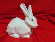 Lladro Origami White Rabbit Porcelain Figurine Geometric Modernist Bunny Spain picture