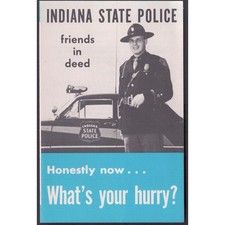 Vintage Indiana State Police Friends in Deed Speed Laws Safety Brochure picture