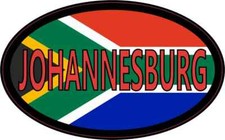 StickerTalk Johannesburg South Africa Flag Oval Vinyl Sticker, 4 inches x 2.5... picture