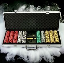 Luxury Invicta 500 Poker Chips Set With Cards Dice NEW Texas Hold’em picture