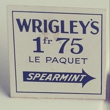 RARE 1900s WRIGLEYS SPEARMENT CHEWING GUM COUNTER SIGN, EXC. CONDT. picture