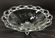 Fostoria Elegant Crystal Glass Dish Candy Open Laced Etched Flowers 4 Footed 8