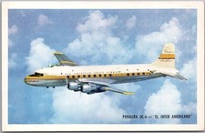 Vintage PANAGRA Pan American-Grace Airways Postcard DC-6 