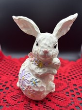 4.5” Cute Resin Bunny Easter Decoration Used picture