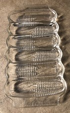 Vintage Miracle Maize Glass  Cornbread Clear Baking Dish Corn Shape 6 Hole 12” picture