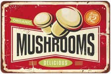 AOYEGO Mushrooms Tin Sign,Vintage Metal Tin Signs for Cafes Bars Pubs Shop Wall picture